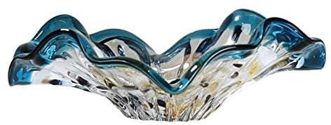 Cesta de Frutas Frutero Frutero De Hoja De Loto De Cristal, Plato De Fruta, Cuenco De Caramelo, Arte Moderno, Plato De Fruta Transparente, Decoración Tazón de Frutas Fruteros ( Color : A , Size : 34*3