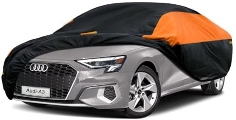 GUNHYI Saloon Car Cover Waterproof Breathable, Full Car Cover Rain Dust Sun UV Protection Universal fit Audi TT, Bmw Z4, Jaguar F-type, Porsche 718 Boxster Cayman,etc. Fit Saloon (Up To 450cm)