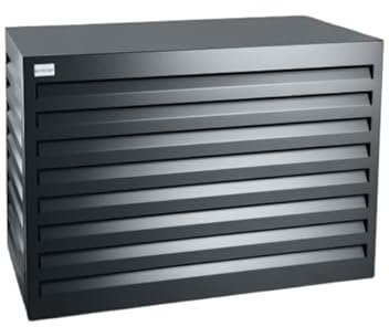 EVOLAR Evo-Cover Cache Climatiseur Exterieur - Housse Pompe a Chaleur extérieur - Ecran Unité de Climatisation en Aluminium Ajouré pour Jardin, Balcon, Terrasse - Small, Anthracite foncé