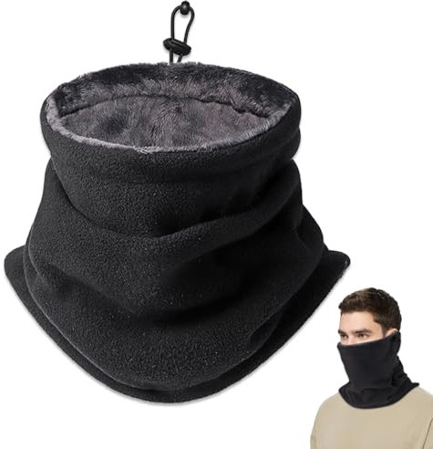 Udbrud Winter Halswärmer Multifunktionstuch Warm Halten Fleece Neckwarmer mit Kordelzug Für Outdoor Skifahren Fahrrad Laufen