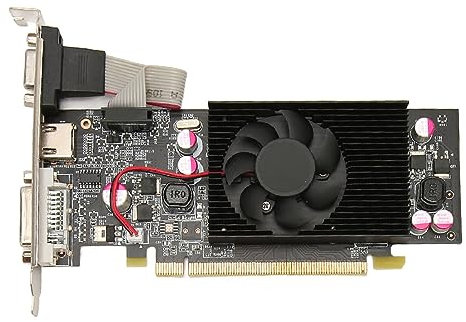 Goshyda Computer-Grafikkarte, 1 GB DDR2 64 Bit 589 MHz 800 MHz HDMI DVI VGA PCI Express 2.0-Steckplatz, Gaming-Grafikkarte für Win 10 11 für Vista für Linux (GT210 1 GB DDR2 64 Bit)