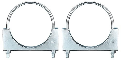 sourcing map Muffler U-Bolt Clamps for 102mm(4) Diameter Exhaust Tail Pipe, 2pcs Exhaust U Clamp Saddle Type U-Bolt Clamps