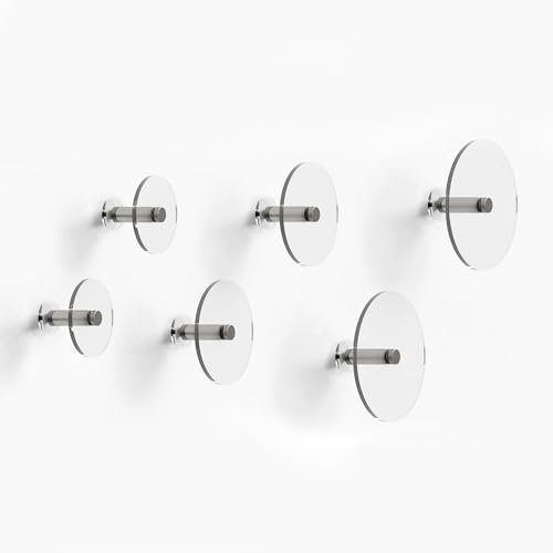 Giallobus - Appendiabiti da Parete - Happy Color 01 - Kit 6 pz - Vetro Acrilico - Kit 6 PCS. - Palette Colours 01 - Ganci attaccapanni e Accessori da Muro Decorativi