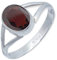 mantraroma Ring 925 Silber Damen Granat facettiert Edelstein rot schlicht modern (MRG-092-52-(48))