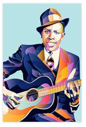 Jdekaec Robert Johnson Kunst-Leinwand-Poster, Schlafzimmer-Dekor, Sportlandschaft, Büro, Raumdekoration, Geschenk, ungerahmt, 50 x 75 cm