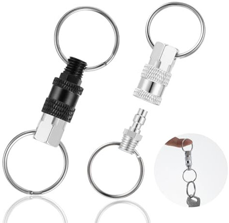 Thinp 2 Stück Abnehmbare Schlüsselanhänger,Schlüsselanhänger Schnellverschluss,Auseinander Schlüsselanhänger,Abnehmbare Schlüsselringe mit Doppel Schlüsselring,Metall Doppel Geteilt Schlüsselring