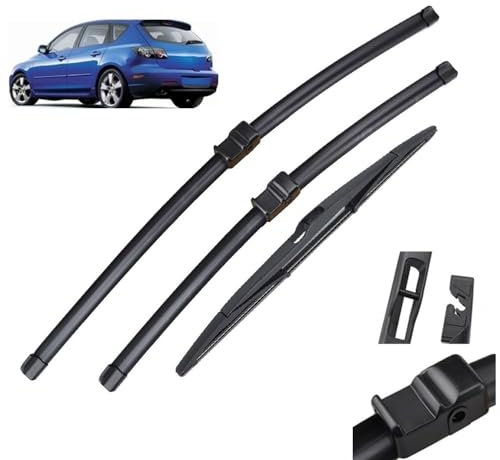 Scheibenwischer für Mazda 3 BK 2004-2008,Auto Scheibenwischer Frontscheibe Scheibenwischerblätter Vorne Und Hinten Set