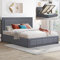 Blisswood Ottoman Bed Frame, 4ft Small Double Upholstered Ottoman Bed, UKFR Linen Fabric Ottoman Storage Bed With Gas Lift End Opening Wooden Slats With Storage Bed (4ft Small Double, 130 x 204 cm)