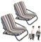 GYMAX 2er Set niedriger Strandstuhl, leichte Klappstühle mit Schultergurten & breitem Kissen mit schnelltrocknenden Baumwolle, Campingstühle für Strand, Picknick & Reisen