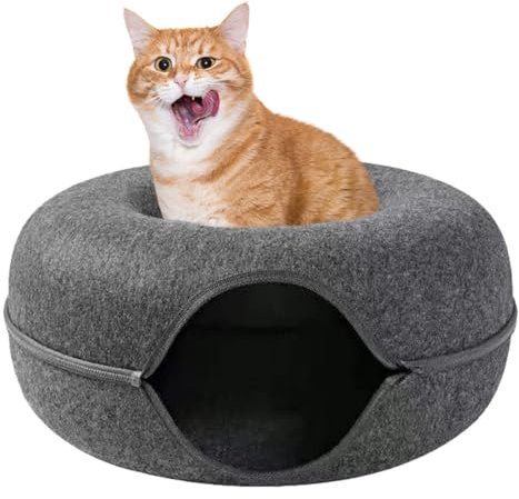 Katzenbett,katzenhöhle&häuser Katzenkorb Zum Schlafen Katzenhöhle Für Katzen Katzentunnel, Gemütliches Bett, Vielseitiges Spielzeug Katzen-Donut-Bett