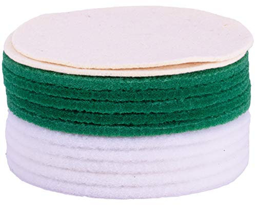 Polier und Reinigungspad für Einscheibenmaschinen zb für Overmat Floorboy XL 300 mit Ø30 Treibteller und Polierpads für Einscheibenmaschinen mit 30cm Treibteller (12 Set, Ø 30cm/12)