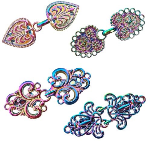 TXSN Vintage Sweater Swirl Clip Cape Cloak Clips Retro Cardigan Clip Shawl Collar Clasp Dress Shirt Brooch Clip for Girl Women, Pack of 4 Dazzle