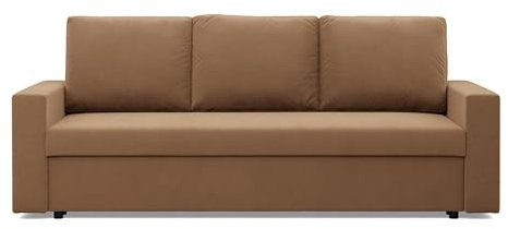 Mebligo - NEO Kollektion 3-Sitzer Schlafsofa Mit Bettkasten, 220 x 92 x 92 cm, Wohnzimmer Sofa Klein, Sitz Mit Bonellfedern, Braun