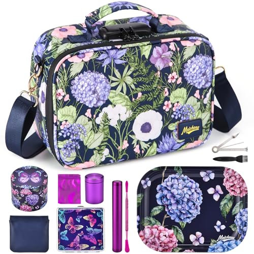 MAICHENG Storage Bag with Combination Lock Large Storage Container Cosmetic File Organizer Case Medicine Lock Box Portable Travel Storage Pouch Halloween Makeup Bag Purple