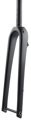 Fourche Avant En Carbone Fourche Rigide De Vélos De Route Gravel 700C Fourche Dure De Frein À Disque 28.6mm 1-1/8'' Tube Droit/1-1/2'' Tube Conique Axe Traversant 12*100mm(Matte black,Straight)