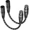 VANDESAIL Short XLR Cables 6 Inch/0.5 feet 2 Pack, Nylon Braided XLR Male to Female Balanced Microphone Cable 3 Pin, mic Cord for Speakers, Audio Interface or Mixer for Live Performance & Recording