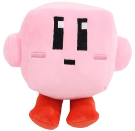 wiztex Kirbe Kuscheltier – 20 cm Wunderschönes Plüschtier mit Gestickten Augen - Kirbey Stuffed Animal Geschenk für Kinder zu Halloween, Weihnachten und Geburtstagsparty (Rosa)