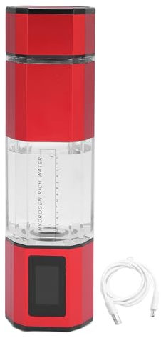 Generador de Botella de Agua de Hidrógeno, 250 Ml, 2 Modos, Modo de Retrolavado Automático, Máquina de Agua de Hidrógeno de 5 V para Fitness, Deportes, Camping (rojo)