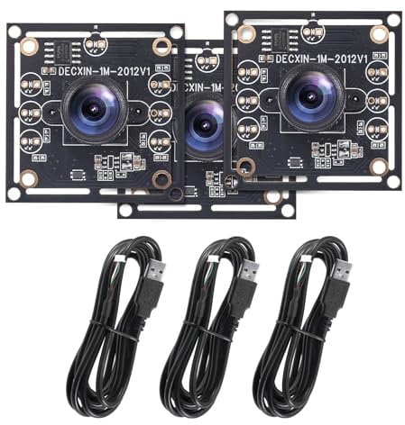 ov9732 USB Kamera Modul 3er Set, Professionelle 1280X720 HD Dartboard Kamera für Autodarts Kamera System, 100° Weitwinkel for Dartboard System, Face Detection, 30fps, Plug & Play Mit 2M Kabel