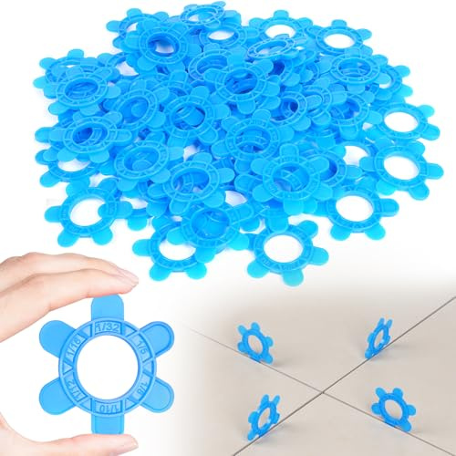400 distanziatori esagonali per piastrelle, 6-in-1, riutilizzabili in varie dimensioni (1mm 1.5mm 2mm 2.5mm 3mm 5mm) perfette per pavimenti, pareti e backsplash da cucina(400 pezzi, blu)