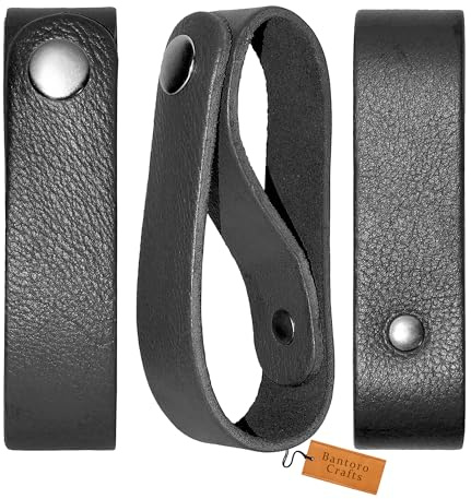 Porte-Fouet – Cuir véritable, Ouverture Rapide – Disponible en Noir, Marron et Beige – Lot de Deux (Noir)
