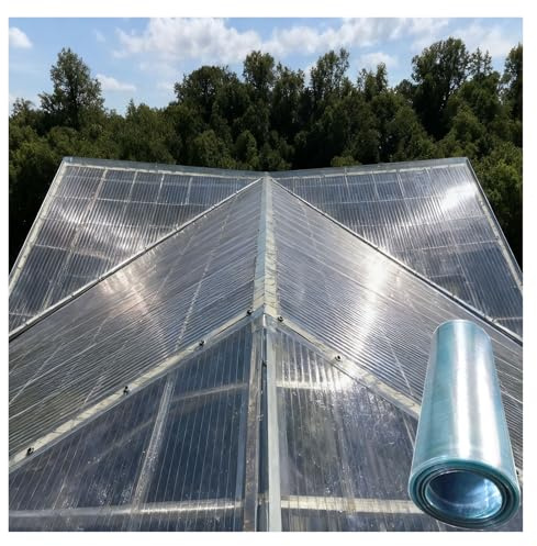 Panneaux Isolants Thermiques Transparents Tôle Toiture Plastique pour Serres, Jardins, Terrasses, Remplacement Panneaux Toiture(1x8m/3.28x26.24ft)