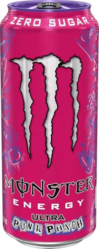 Monster Ultra Punk Punch Flavoured Zero Sugar Energy Drink 473ml (Pack of 12)
