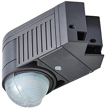 LITECRAFT Luton 360° Corner Mount PIR Motion Sensor Outdoor Fitting - Dark Grey
