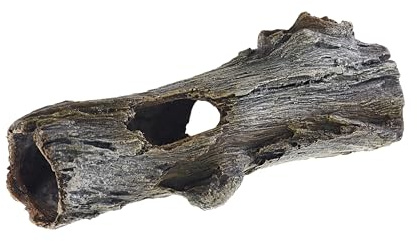 CLASSIC Driftwood Narrow Grey Hideaway Aquarium Ornaments - 215 x 80 x 55 mm | Hand-Painted Resin Decoration for Freshwater Fish Tanks & Aquascapes