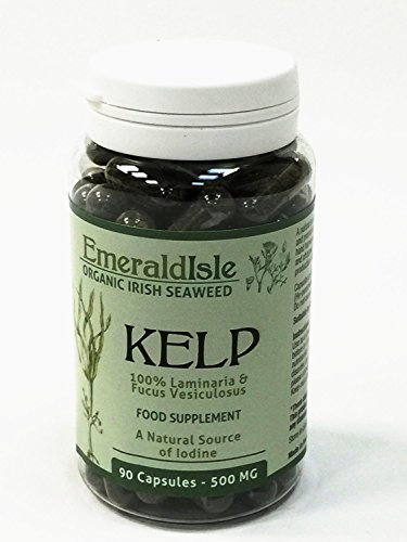 Kelp Seaweed Tablets 500 mg 90 Capsules Certified Organic Harvested in North Atlantic Coast of Ireland
