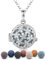 Eudora Harmony Tree of Life Floating Locket Women Essential Oil Diffuser Pendant Aromatherapy Necklace with 7PCS Lava Stone,24
