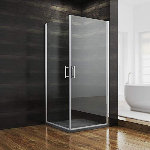 Glasdeals SPA-FIX Cabine de douche porte battante avec cadre porte de douche avec seinten murale 185 cm/195 cm