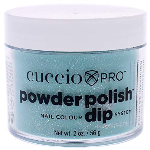 Cuccio - Pro Powder Polish Nail Colour Dip System - Jade with Silver Glitter - for Women - Nail Powder - 2 oz