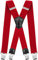 Decalen Hosenträger für Herren Breit 4 cm mit sehr Starken 4 Metall Clip Lang Einheitsgröße für Männer und Damen Einstellbar und Elastisch X Style (Rot)