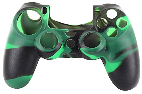 Silicone rubber soft case Gel skin cover for Sony PlayStation 4 PS4 Controller (AY(BL+GR))