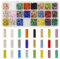 PandaHall Elite 8400 piezas de 24 colores abalorios de cristal de Bugle semilla de cuentas de plata forrada tubo espaciador de 6 mm de longitud para pendientes, pulsera, collar, cadena de gafas