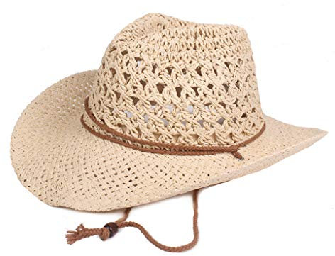 Afinder Unisex Strohhut Sommer Cowboyhut Westernhut Sonnenhut Strandhut Sommerhut Anti-UV cowboy Hut Outdoor Sport Mütze