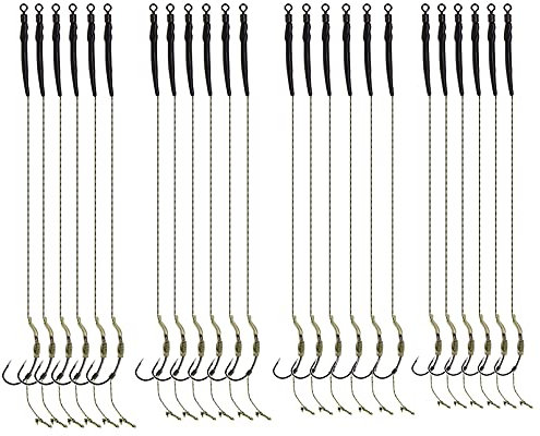 Line-Anligner-Rig Handgefertigte Karpfenrigs Vorfächer mit Schnellwechsel-Wirbel und Silikonschlauch Hakengröße #2#4#6#8