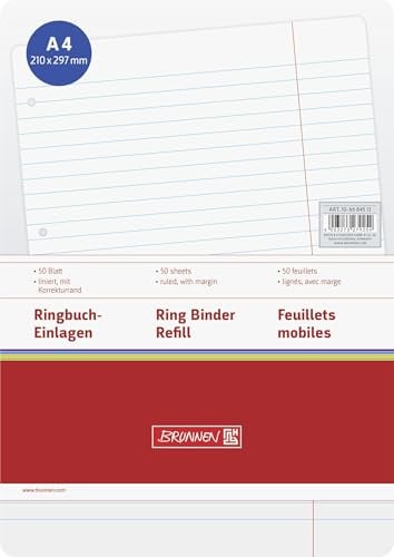 Brunnen 1026367640 10X Ringbucheinlage A4 lin mit KR 50Bl