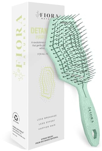 Fiora Naturals Detangling Hair Brush for Women, Detangler Hair Brush Green