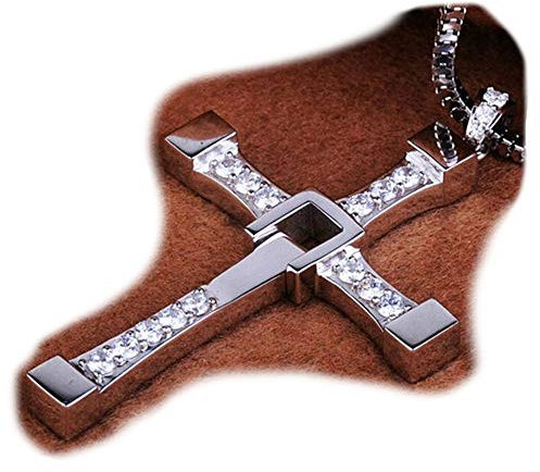 Gold-Fieber XXL Fast and Furious Halskette aus Edelstahl, Silber, Kreuz, Geschenk, 60 cm, Top-Qualität