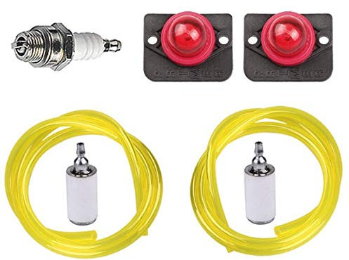 Hippotech 188-519 530038874 Primer Bulb and Fuel Line Filter Spark Plug for Poulan Weed Eater for Husqvarna for Craftsman Gas Trimmer Brushcutter