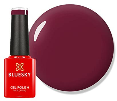 Bluesky Gel Nail Polish, Oxblood - 80628, Dark Red, Claret, Long Lasting, Chip Resistant, 5ml (Requires Drying Under UV LED Lamp)