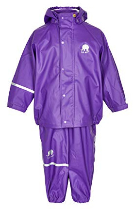 Celavi Basic Rainwear Set-Solid Pu Giacca Antipioggia, Malva Ombra, 110 Bambine e Ragazze