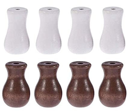 8 Pcs Wooden Window Blind Cord Knob Tassel Pull End Knob for Blinds Shades (White, Brown)