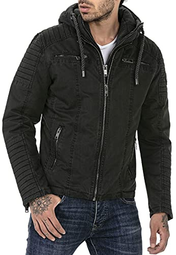 Redbridge Jacke für Herren Winterjacke Übergangsjacke mit Kapuze Gesteppt Biker-Jacke