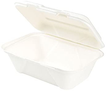 BIOZOYG Zuckerrohr Burger-Box mit Klapp-Deckel I 50 St. kompostierbare Imbiss-Verpackung aus Bagasse - biologisch abbaubar I Pommes-Menü-Box quadratisch I Lunch-To-Go-Box 18 x 13,6 x 5,9 cm 50 Stück