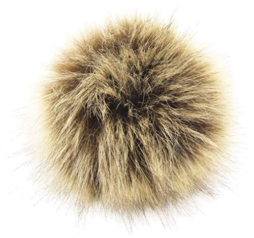 CIHANG 12PCS kunstfellbommel 10-12cm Kunstfell Bommel Pelzbommel Fellbommel Pompon Mützen Anhänger (Braun)