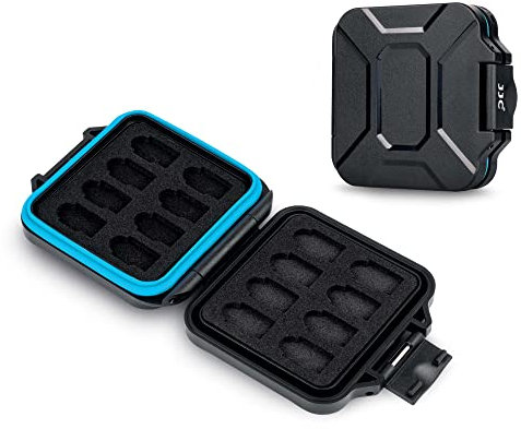 JJC Speicherkarten Hülle Schlanker Halter für 16 Micro SD Micro SDXC Micro SDHC TF Karten, Wasserbeständiger Stoßfest Tragbare MSD Card Aufbewahrungsbox Organizer