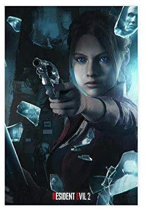 MJKO Resident Evil 7 Leinwand-Poster, Wandkunst, Dekoration, Bild, Gemälde für Wohnzimmer, Schlafzimmer, Dekoration, Rahmen-Stil, 30 x 45 cm